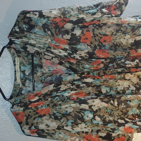 100% Silk Floral Gibson Top S - Picture 2 of 5